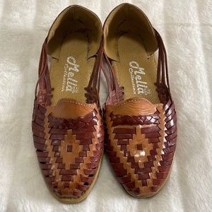 Mella collection Huarache Sandals brown/Tan